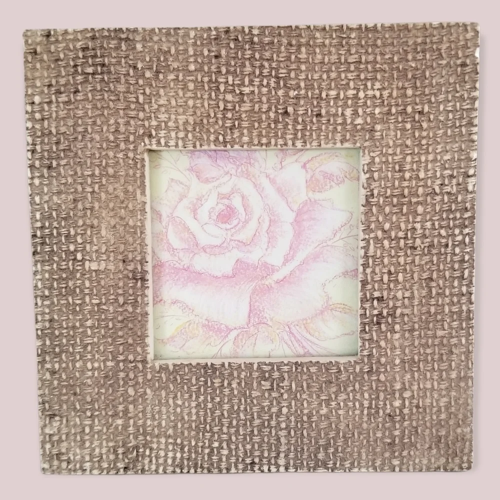 Vintage Greeting Card Burlap Resin 3
